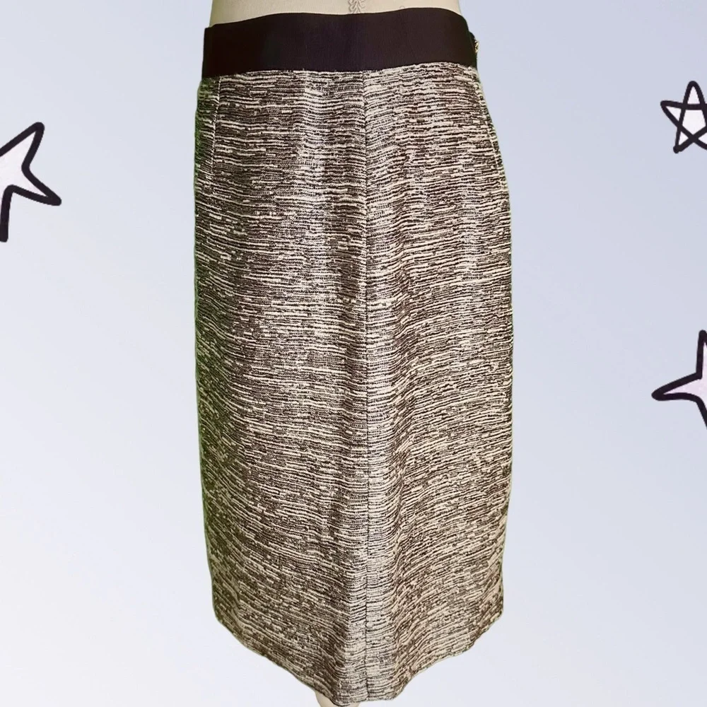 Kate Spade New York ‘Kylie’ Pencil Mini Skirt in “Midas” Silver Tweed Size 8